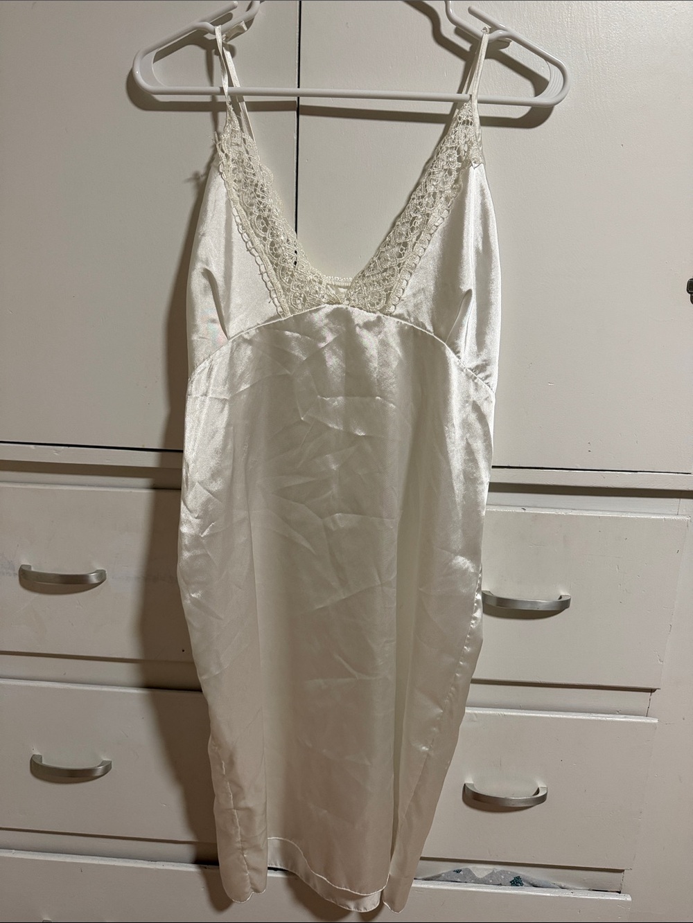 White women’s silk slip